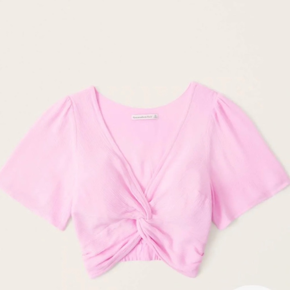 Knot Front Flutter Sleeve Top